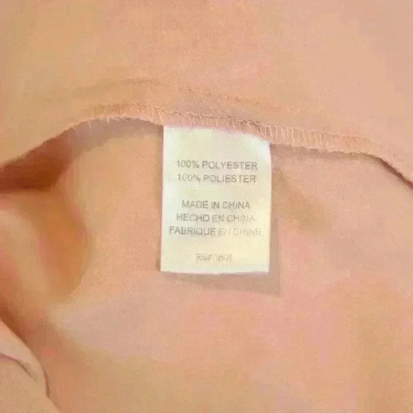 Violet + Claire Sheer Baby Pink Long Sleeve Blouse V-Neck w/ Ruching Size Medium - Picture 5 of 7